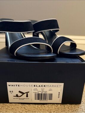 White House Black Market double strap black sandals